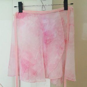 Women's Pink Tie Dye Wrap Dance Yoga Skirt